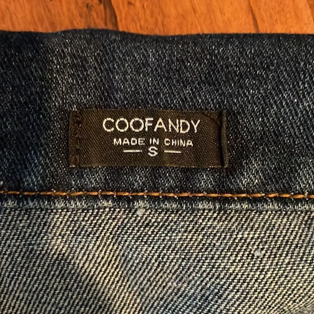 Coofandy Mens Distressed Denim Vest - S